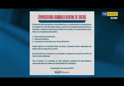 Así emitió el comunicado Wilstermann con respecto a la convocatoria.