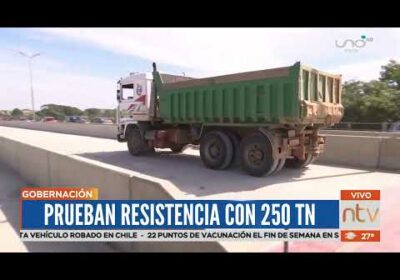 Prueba de resistencia del puente metropolitano del Urubó