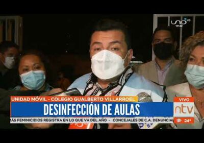 Jhonny Fernández realiza desinfección de aulas