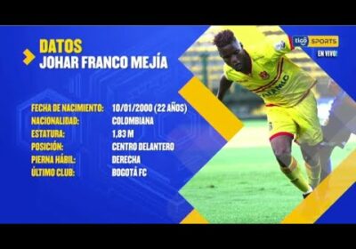 Johar Mejía, nuevo delantero de Always, el colombiano es el goleador de la 2da división de ese país