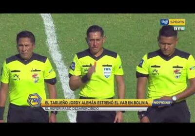 #TigoSportsNoticias🚨 Jordy Alemán estrenó el VAR en Bolivia, el referí pasó desapercibido.