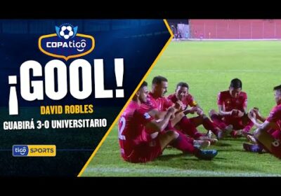 ¡Gol de Guabirá! David Robles aprovecha un rebote para anotar el tercer gol del ‘Azucarero’.