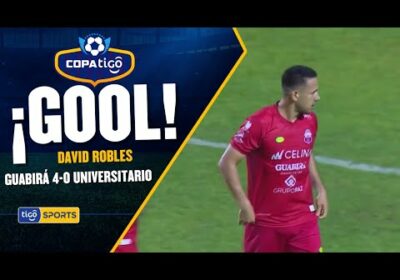 ¡Gol de Guabirá! David Robles impacta de cabeza y anota el cuarto gol de Guabirá.