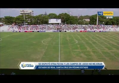 El estadio de Real Santa Cruz en pésimo estado. Se disputó otra fecha y los campos no mejoran