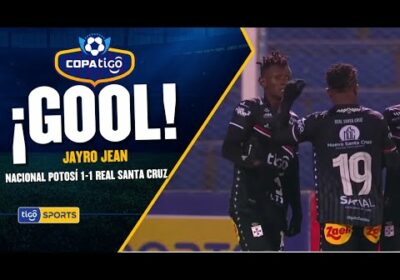 ¡Gol de Real Santa Cruz! Jayro Jean define correctamente para que el ‘Merengue’ empate el marcador.