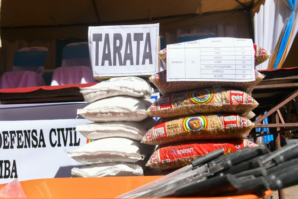 Gobierno entrega 82,5 toneladas de ayuda humanitaria para siete municipios de Cochabamba