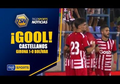 ⚽️¡Gol de Girona! Castellanos aprovecha un rebote para conectar de cabeza.🇪🇸 #Girona 1-0 #Bolívar 🇧🇴