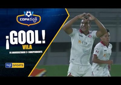 ¡Gol de Universitario de Vinto! Julio Vila puso el pie para desviar el curso del balón.