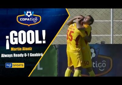 ¡Gol de Guabirá! Martín Alaniz anotó el primer gol del partido.