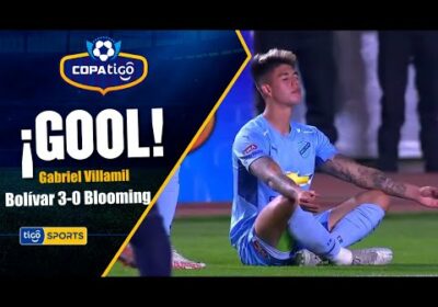 ¡Gol de Bolívar! Gabriel Villamil anota el tercer gol de Bolívar.