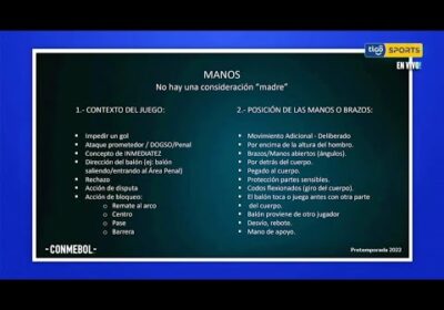 Esto decía la norma sobre las manos en el área.