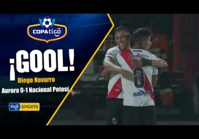 ¡Gol de Nacional Potosí! Diego Navarro anota el primer gol del partido.