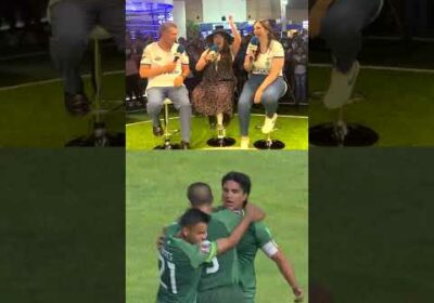 Cynthia de MasterChef Bolivia estuvo presente en nuestro stand y participó en la Voz del Hincha