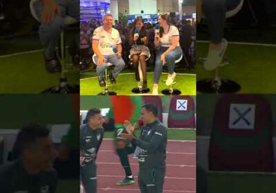 Amanda de MasterChef Bolivia estuvo presente en nuestro stand y participó en la Voz del Hincha