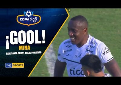¡Gol de Real Santa Cruz! Kevin Mina controló y sacó un zurdazo para igual el partido.