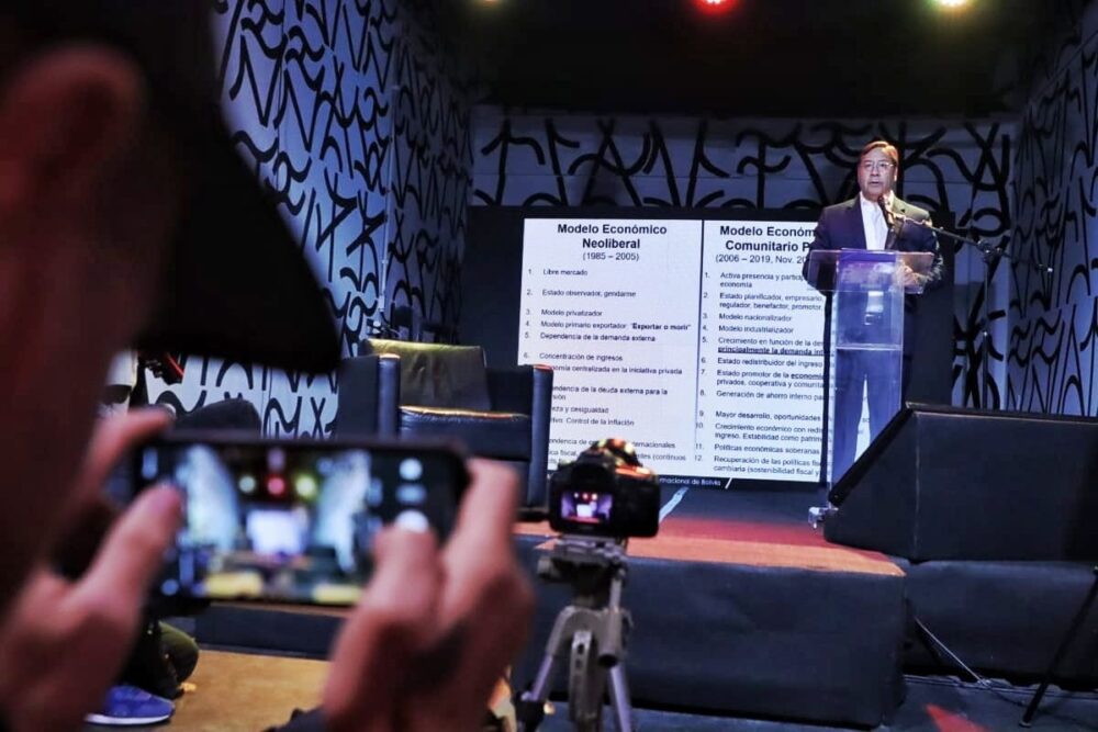 Presidente destaca resultados del modelo económico boliviano en un encuentro con economistas en Brasil