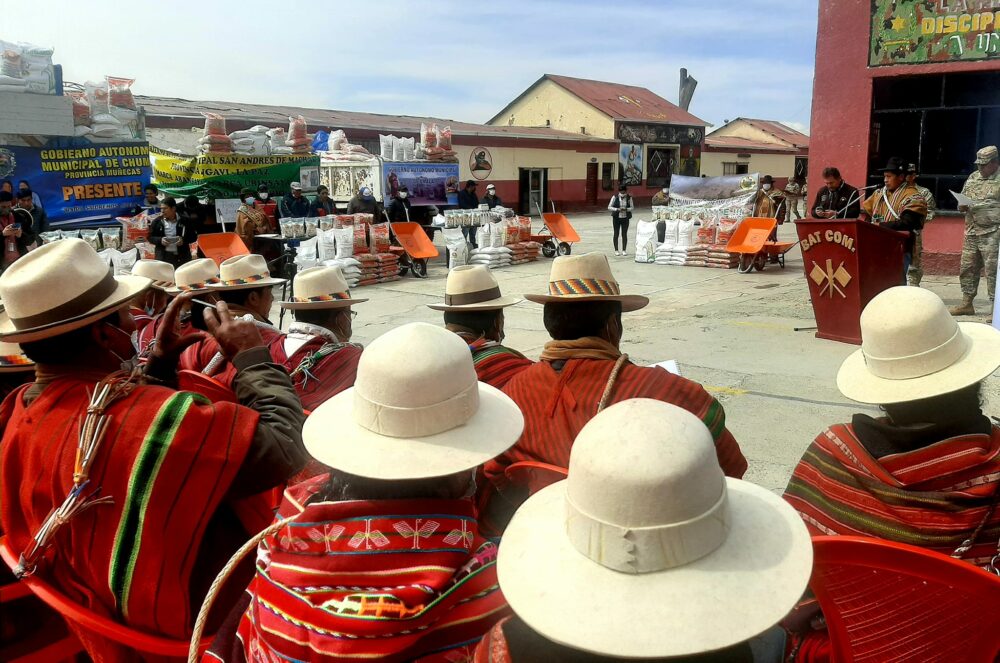 Entregan 39 toneladas de ayuda humanitaria a cinco municipios afectados por fenómenos climáticos en La Paz 