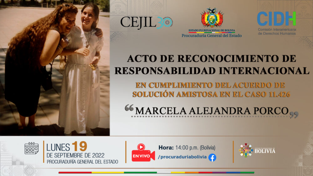 Bolivia ratifica su respeto y garantía a los derechos humanos en Acto de Reconocimiento de Responsabilidad Internacional