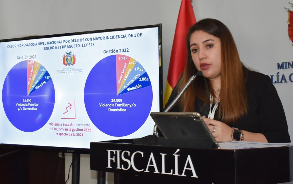 Fiscalía recibió 33.453 denuncias en marco a la Ley 348, la violencia doméstica es la más denunciada