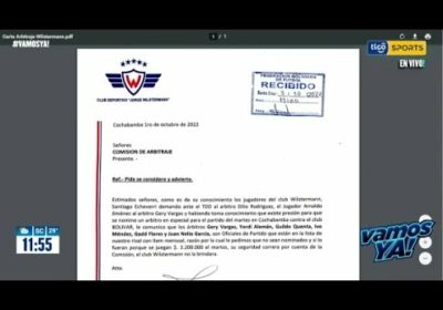 Jugador de Wilstermann demanda. Señala a 6 árbitros con supuestos ítems.