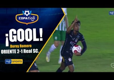 ¡Gol de Real Santa Cruz! Dorny Romero descuenta el marcador.