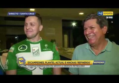 Excampeones, plantel actual e hinchas ‘Refineros’. Confraternización en apoyo a Oriente Petrolero.