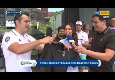 Nicole Rosell desde la peña del Real Madrid en Bolivia.