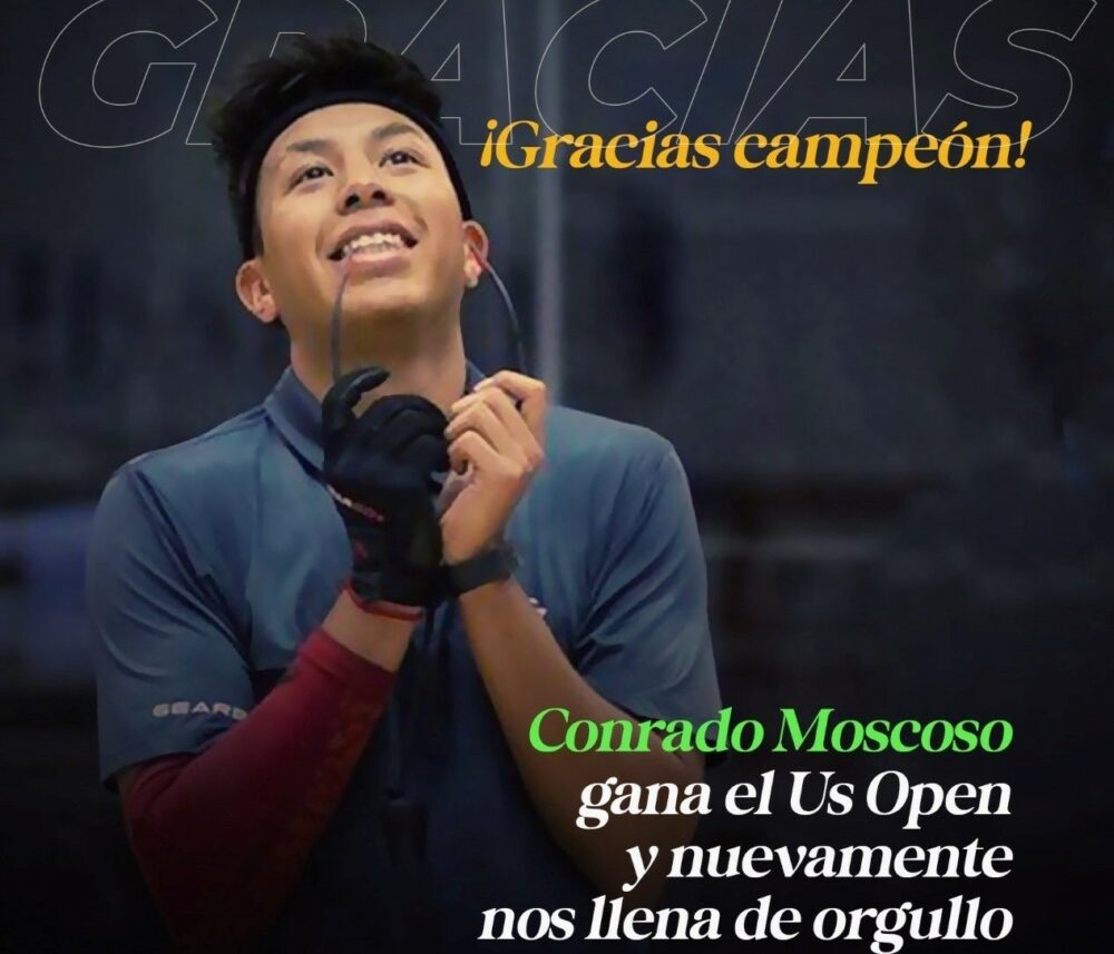 Viceministra Alcón destaca la nueva victoria del raquetbolista boliviano Conrrado Moscoso