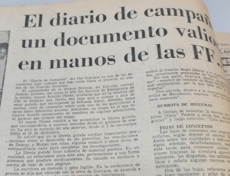 Un día como hoy, 55 años atrás, la última anotación del Che: “Se cumplieron los 11 meses de nuestra inauguración guerrillera”