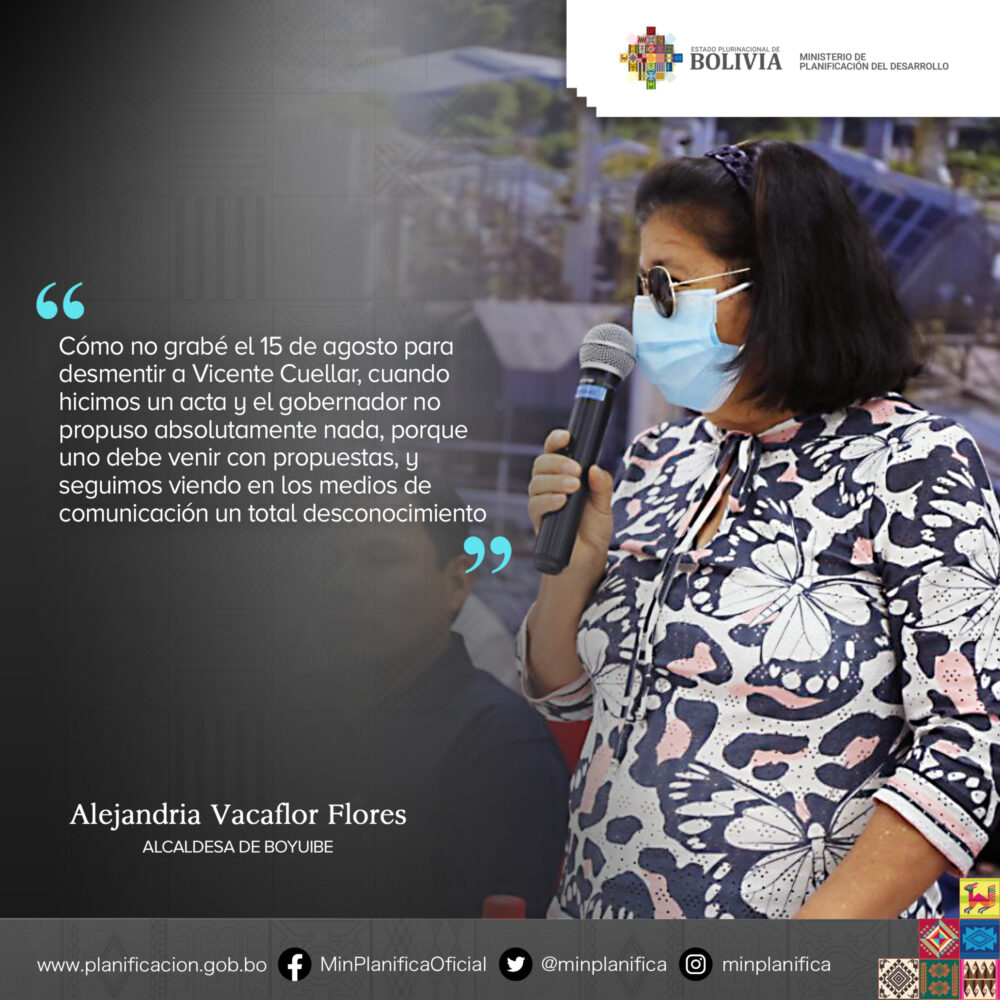 Alcaldesa de Boyuibe llama mentiroso a Cuellar y revela que Camacho no propuso nada en la reunión del 15 de agosto