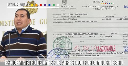 Viceministro de Áñez es detenido conduciendo un vehículo en estado de ebriedad