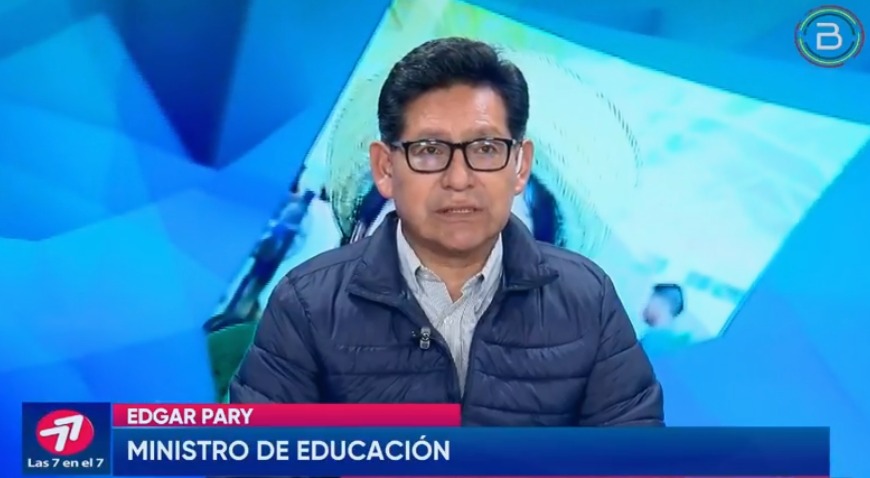 El ministro de Educación, Edgar Pary, en entrevista en el programa Las 7 en el 7. Foto: Captura de Pantalla.