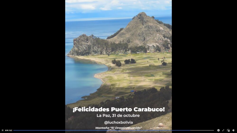 Presidente Luis Arce saluda a Puerto Carabuco en aniversario de su fundación