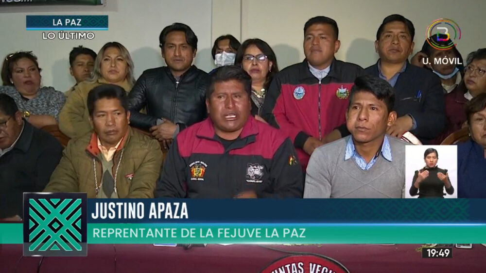 Organizaciones sociales de La Paz y El Alto anuncian respuesta coordinada de rechazo al paro en Santa Cruz