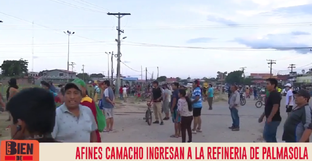 Tensión en puertas de la refinería de Palmasola, grupos de choque de cívicos buscan tomar las instalaciones