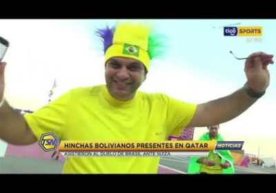 Hinchas bolivianos presentes en Qatar. Asistieron al duelo de Brasil ante Suiza.