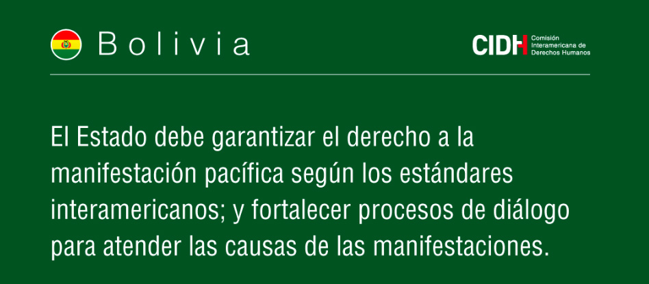 CIDH expresa preocupación por violencia en Santa Cruz y pide diálogo, Gobierno saluda recomendaciones