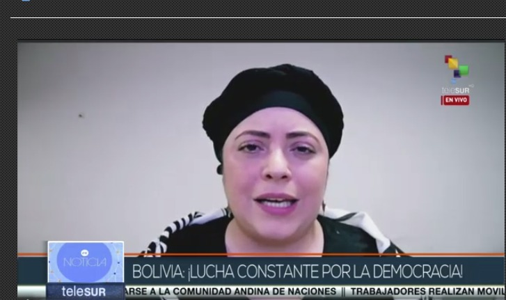 La ministra de la Presidencia, María Nela Prada, en entrevista con TeleSUR. (Foto: Captura de pantalla).