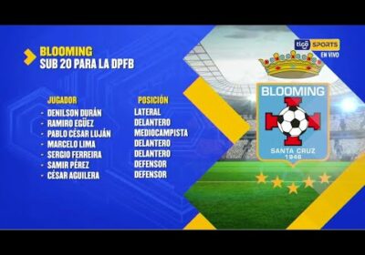 Estos son los jugadores Sub-20 que tiene Blooming para la DPFB.