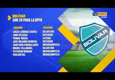Estos son los jugadores Sub-20 que tiene Bolívar para la DPFB.