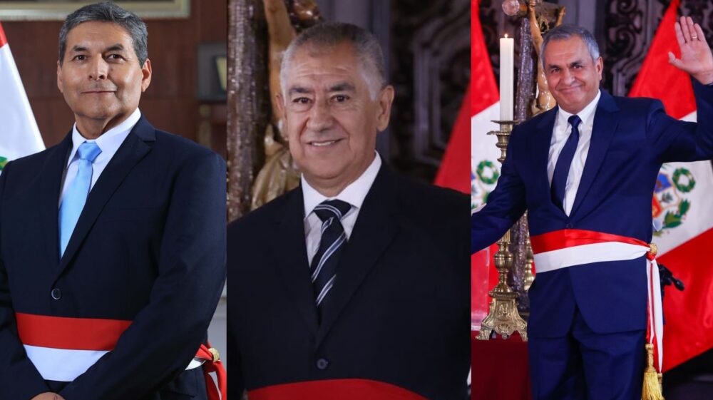 César Cervantes, Víctor Rojas y Vicente Romero han liderado el ministerio del Interior durante el gobierno de Dina Bolaurte.