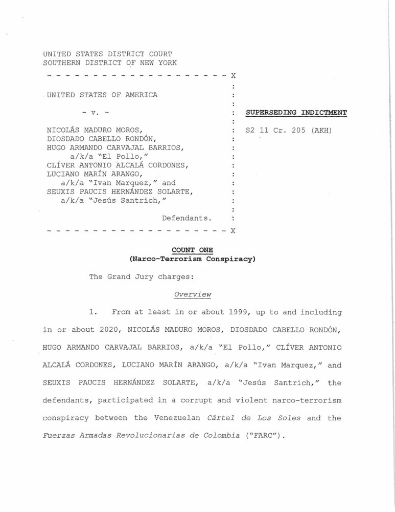 El expediente firmado por el fiscal del Distrito Sur de Nueva York, Geoffrey Berman