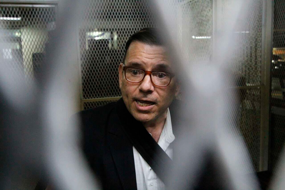 Manuel Baldizón, Ex candidato presidencial condenado en Estados Unidos por lavado de dinero del narcotráfico. Fue dejado en libertad en ese país y deportado a Guatemala, donde ha sido favorecido por la justicia. Foto: Juan Rosales/Prensa Comunitaria de Guatemala.