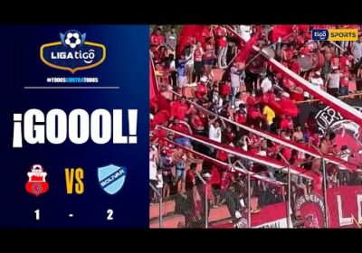 ¡Gol de Guabirá! Abastoflor gira dentro del área para sacar el disparo rasante y descontar.