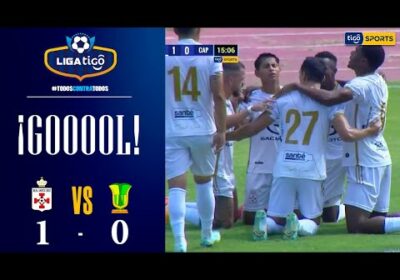 16′ ¡Gol de Real Santa Cruz! Fabricio Moreno abre el marcador.