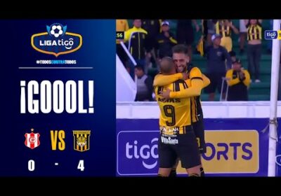 57′ ¡Gol de The Strongest! Contragolpe letal que finaliza Luciano Ursino.