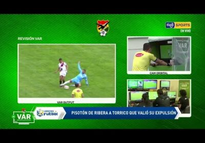 Pisotón de Ribera a Torrico que valió su expulsión.