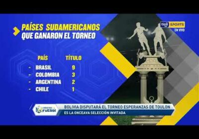 🔬Bolivia disputará el torneo Esperanzas de Toulon. Es la onceava selección invitada.