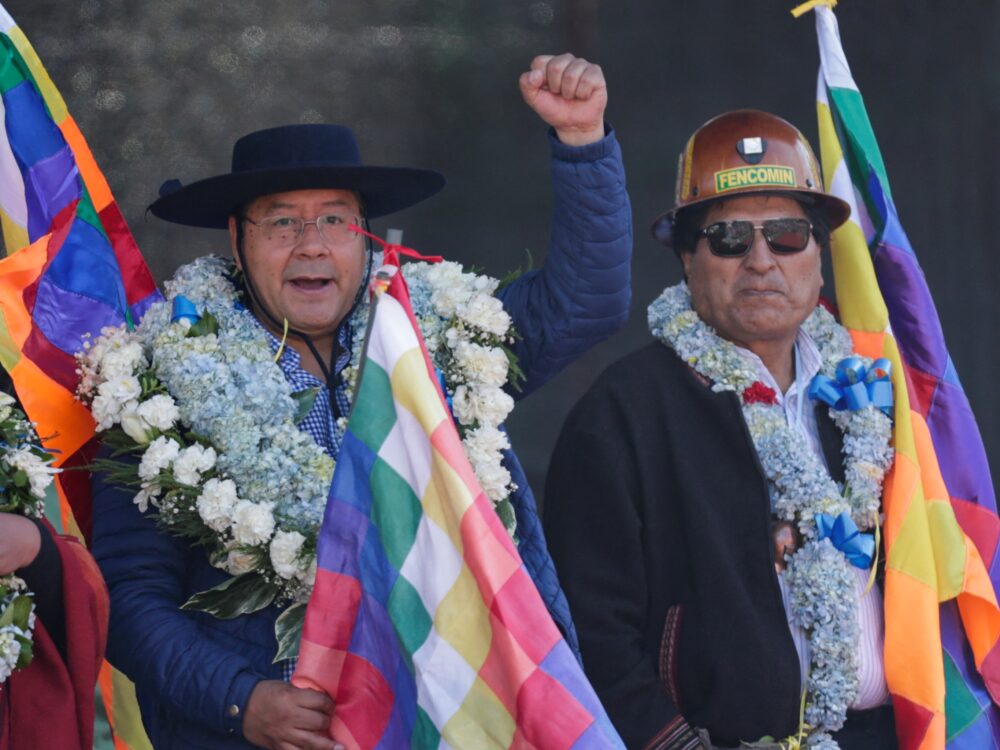 Luis Arce y Evo Morales (REUTERS/Manuel Claure/Archivo)