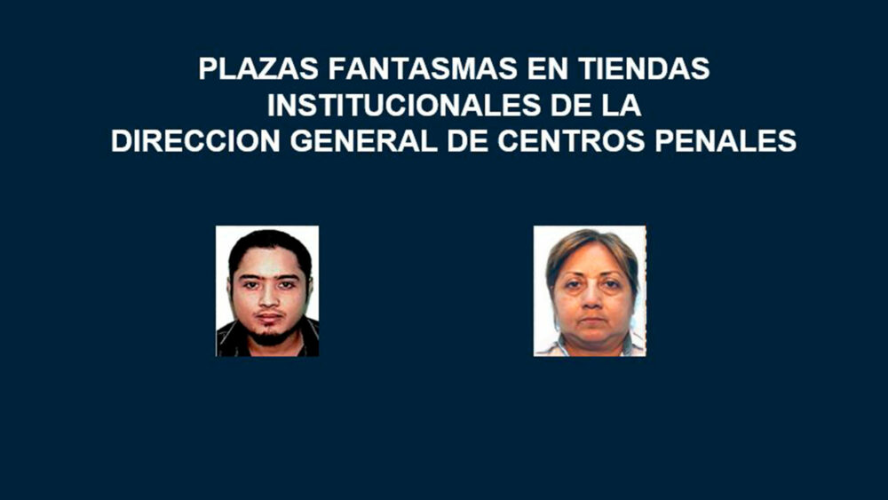 Osiris Luna, el director de prisiones de El Salvador, y su madre Alma Yanira Meza han sido investigados en El Salvador y Estados Unidos por sospechas de corrupción. Ellos manejan el sistema de tiendas en el que familiares de miles de reos depositan dinero mensualmente. Foto tomada de presentación de investigación del Caso Catedral.